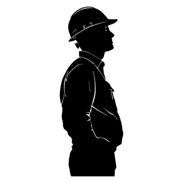 recommend clip art: vector silhouette of a Architect