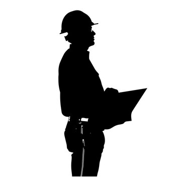 recommend clip art: vector silhouette of a Architect