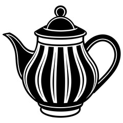 Teapot silhouette on a white background
