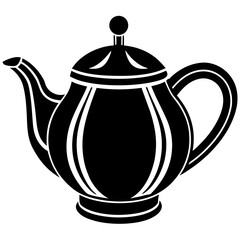 Teapot silhouette on a white background
