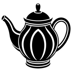 Teapot silhouette on a white background
