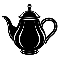 Teapot silhouette on a white background
