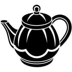 Teapot silhouette on a white background
