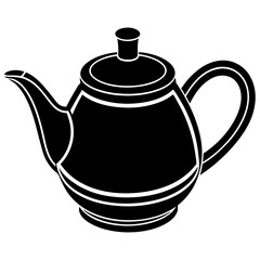 Teapot silhouette on a white background
