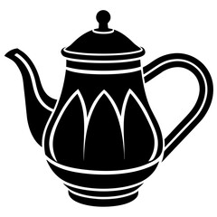 Teapot silhouette on a white background

