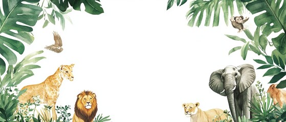 Jungle themed invitation template