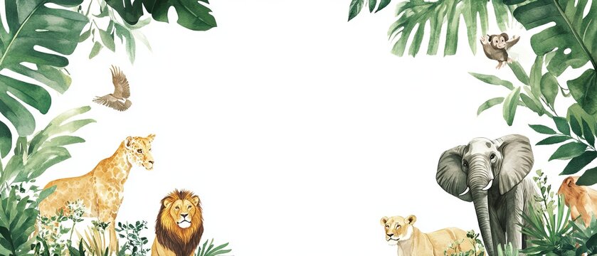 Jungle themed invitation template