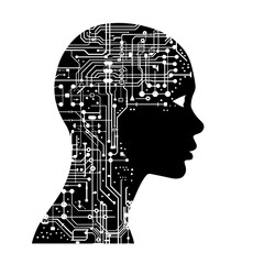 vector silhouette of a Artificial Intelligence