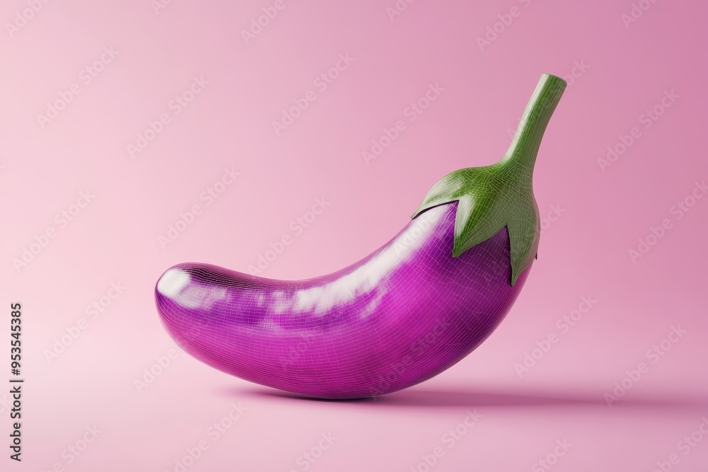 Poster a purple eggplant is shown on a background