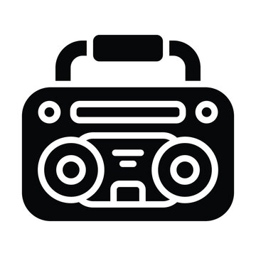 Simple Boombox solid icon. The icon can be used for websites, print templates, presentation templates, illustrations, etc