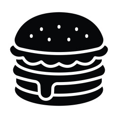 Simple Burger solid icon. The icon can be used for websites, print templates, presentation templates, illustrations, etc