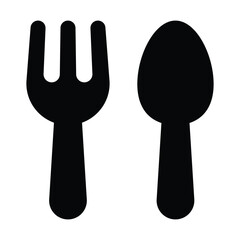 Simple Cutlery solid icon. The icon can be used for websites, print templates, presentation templates, illustrations, etc