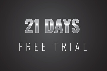 Fototapeta premium 21 day free trial banner design. 21 days free banner background 