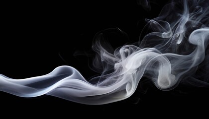textural white smoke on a black background; freeze motion concept, no people, close-up, overlay layer for photo editing and design