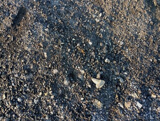 Black coal texture. A big pile of coal outside. Background of stone fine coal. Industrial background.