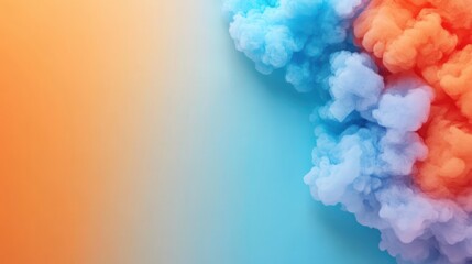 A vibrant explosion of colorful smoke against a soft gradient background, perfect for creative projects and designs.