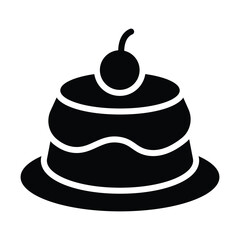Simple Pudding solid icon. The icon can be used for websites, print templates, presentation templates, illustrations, etc	