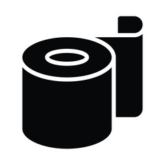 Simple Toilet Paper solid icon. The icon can be used for websites, print templates, presentation templates, illustrations, etc