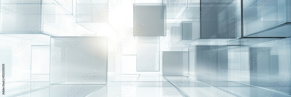 Poster the modern business environment features an impressive composition of abstract cubes alongside capti
