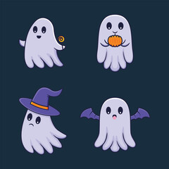 Series of pictures of ghosts halloween