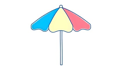 Obraz premium Beach umbrella icon drawing clipart isolated on a white background
