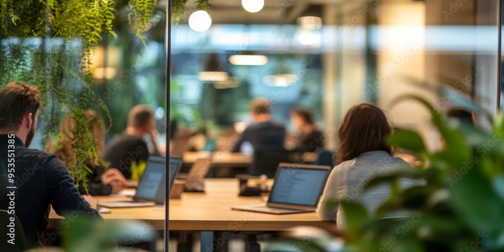 Poster dynamic business collaboration in a modern office space is essential for fostering teamwork, enhanci