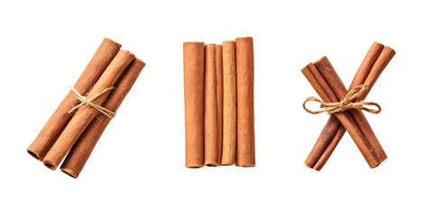 Cinnamon sticks bundle  isolated transparent background
