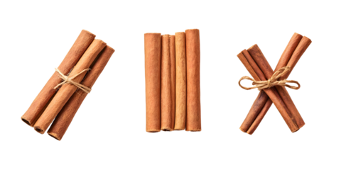 Cinnamon sticks bundle  isolated transparent background