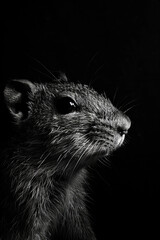 portrait studio photograph of agouti black and white