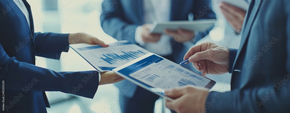Poster business collaboration and data analysis are essential components in a modern office setting, ensuri