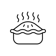 Hot Pies outline icons, minimalist vector illustration ,simple transparent graphic element .Isolated on white background