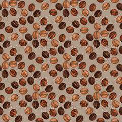 Whimsical Seamless Coffee Beans Pattern Delight
