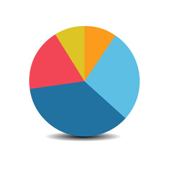 Fototapeta premium Pie chart graph with shadow