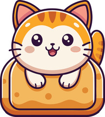 cute cat vector on white background 