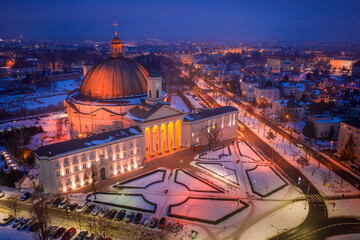 Roman Basilica of st. Vincent de Paul, Bydgoszcz in winter