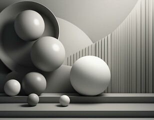 sleek and modern abstract background featuring matte finished spheres in a minimalist concept