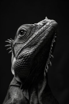 portrait studio photograph of doedicurus black and white