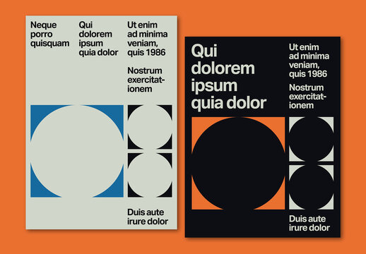 Swiss Style Poster Layout Design with Basic Shapes Composition