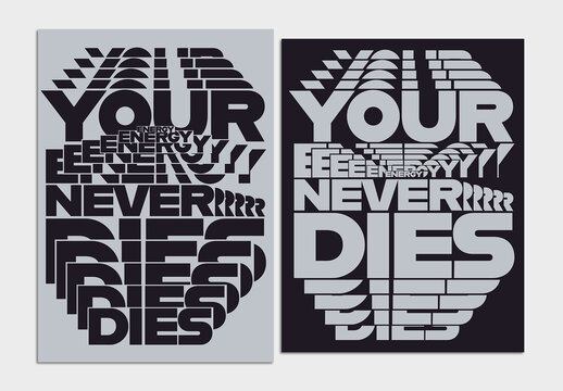 Typography Poster Layout Design with Stacked Text Pattern