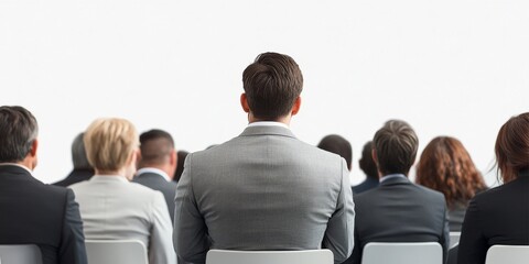 The target audience for a business meeting includes engaged professionals who participate in discussions, enhancing collaboration, brainstorming, and communication to achieve organizational goals