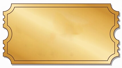A golden ticket with scalloped edges has a vintage design