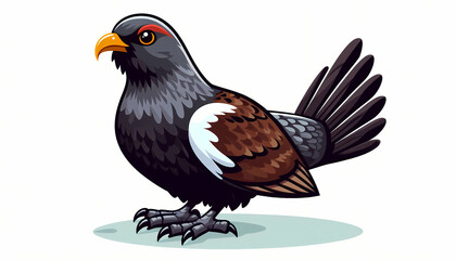 Fototapeta premium Capercaillie bird against white background 