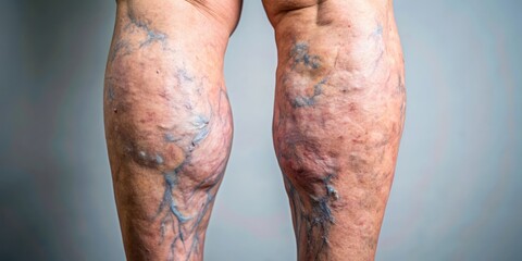 Close up of painful varicose veins on the legs , veins, swollen, legs, health, medical, appearance, condition