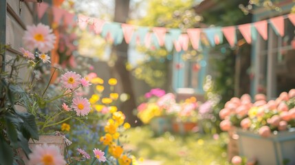 Easter decorations on a window sill
