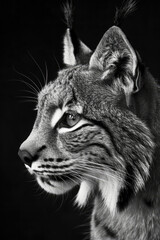 Obraz premium portrait studio photograph of lynx black and white