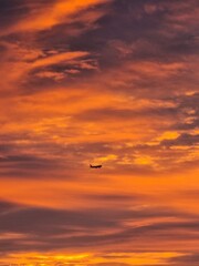 Sunset and airplane