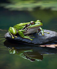 Frog in the pond