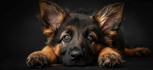 German shepherd puppy portrait