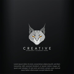 Obraz premium Black Cat Logo silhouette Vector Simple Ai generated