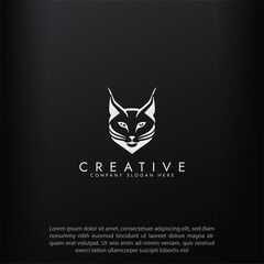 Black Cat Logo silhouette Vector Simple Ai generated